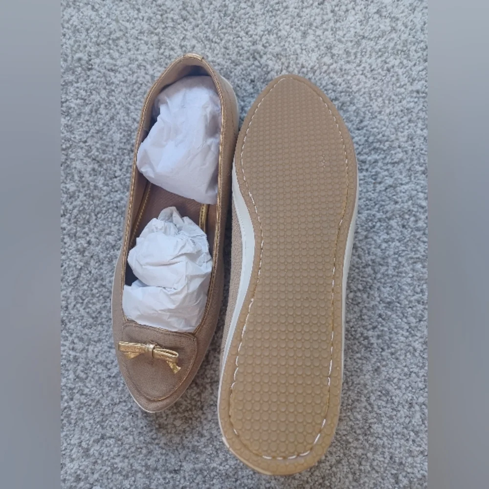 Tory Burch Dakota sneaker-Canvas/Metallic gold tan size 9 - Picture 6 of 10